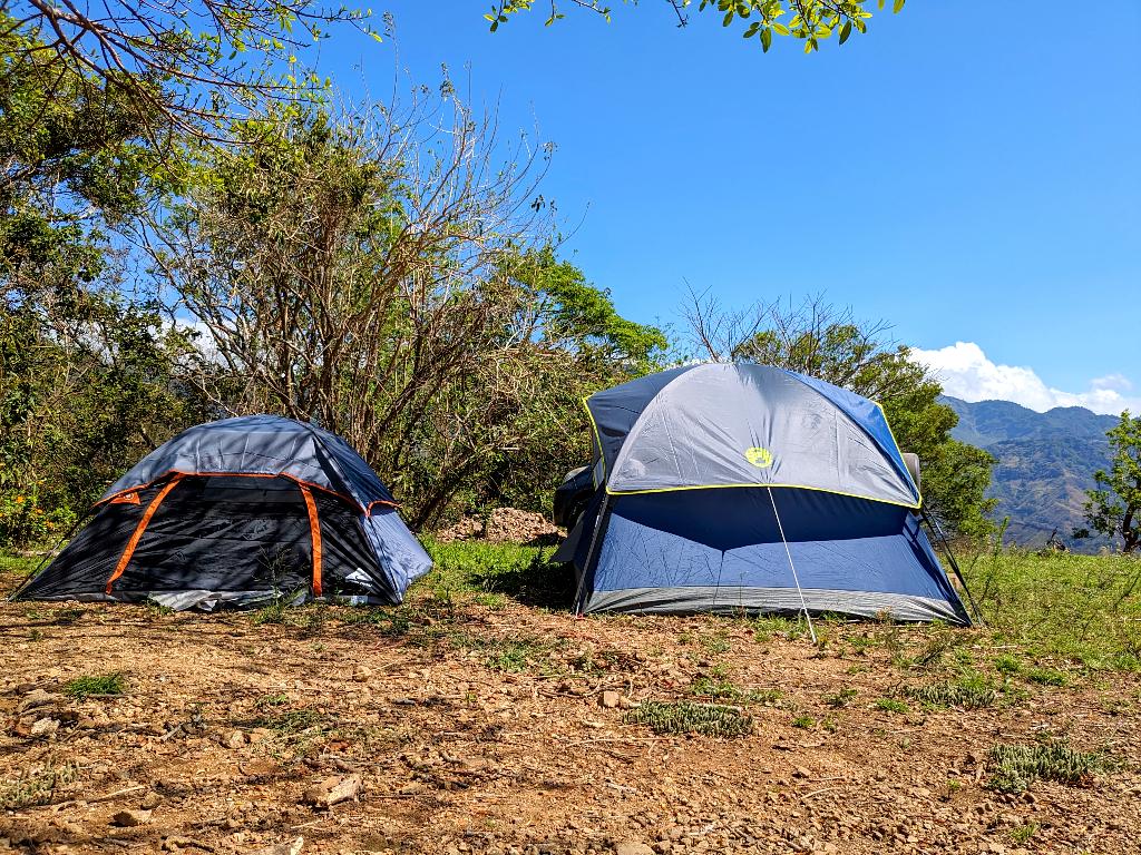 Two tents on the mountain top of La Unión, Costa Rica