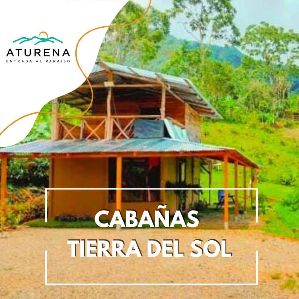 Rustic two-floor wooden cabin, "Cabañas del Sol," nestled in the greenery and mountains near San Gerardo de Dota.