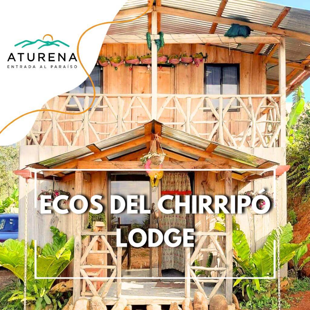 Simple rustic two-floor wooden cabin - "Ecos del Chirripó Lodge," located near San Gerardo de Dota.