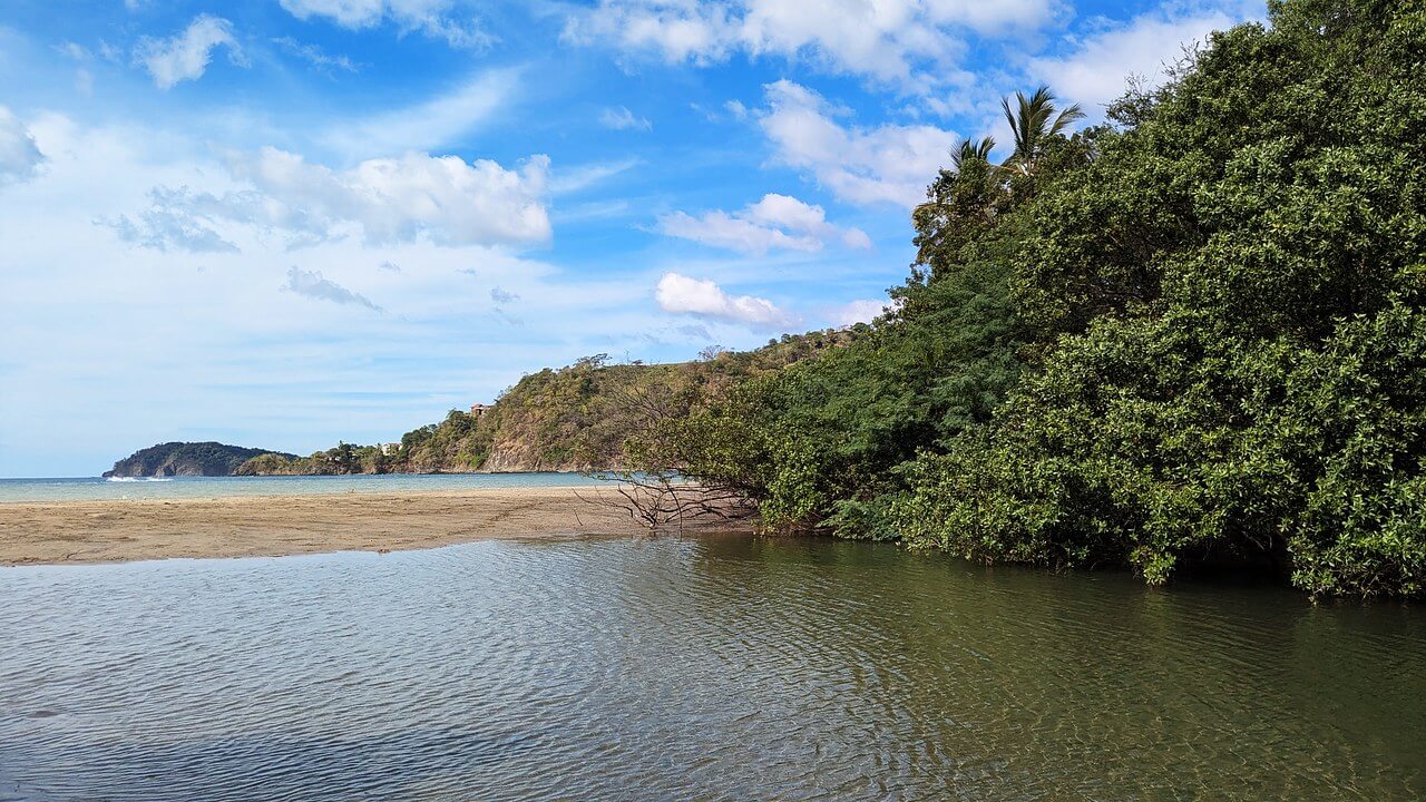 Brasilito Mangrove Estuary & Sandbank Panorama, Guanacaste
